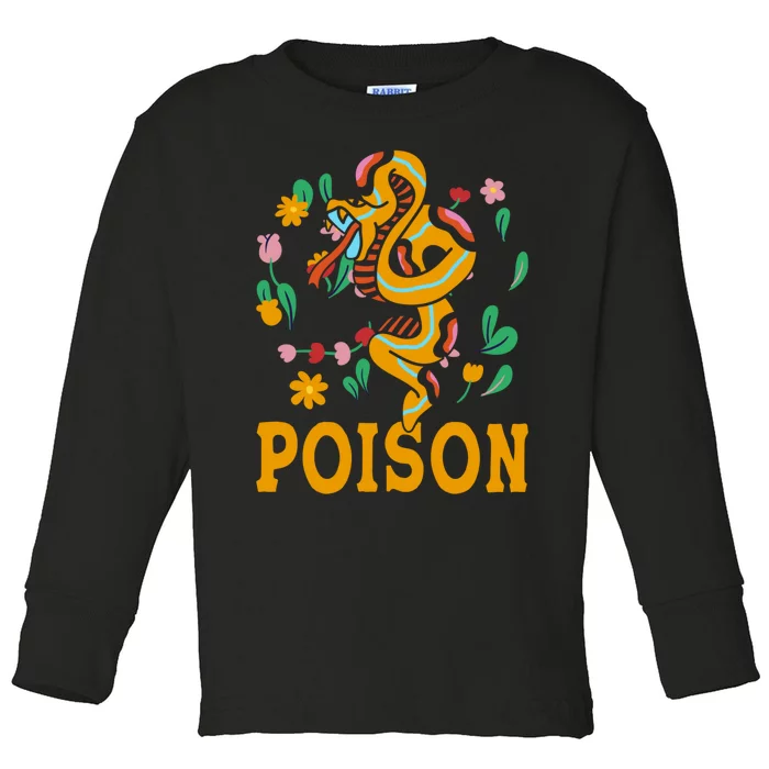 Cobra Snake Poisonous Serpents Lover Snake Handler Toddler Long Sleeve Shirt