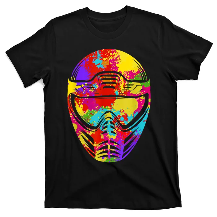 Color Splash Paintball Mask Paintballer Paintballing T-Shirt