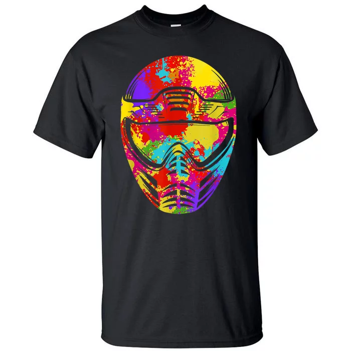 Color Splash Paintball Mask Paintballer Paintballing Tall T-Shirt