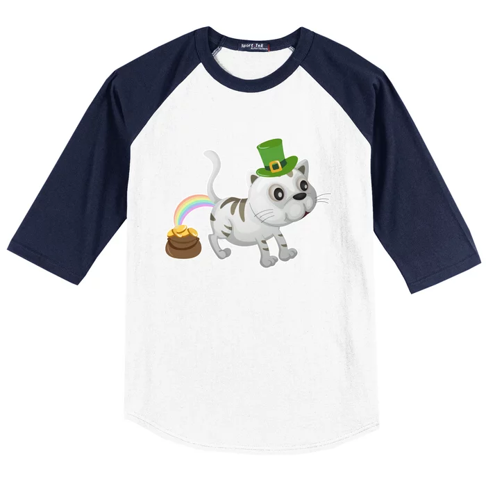 Cat St Patrick's Day Cat Lovers Leprechaun Lucky Irish Green Gift Baseball Sleeve Shirt