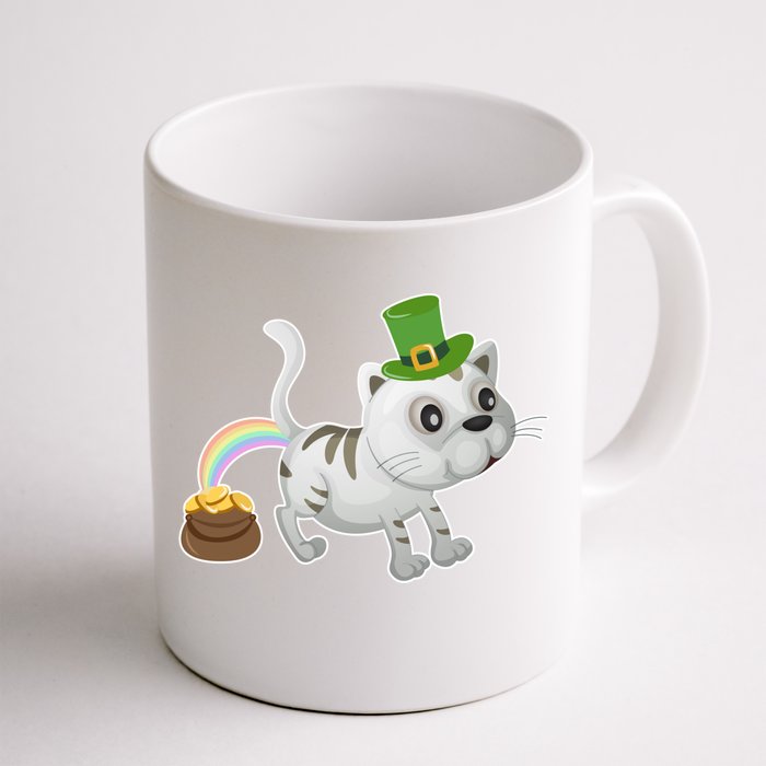 Cat St Patrick's Day Cat Lovers Leprechaun Lucky Irish Green Gift Front & Back Coffee Mug