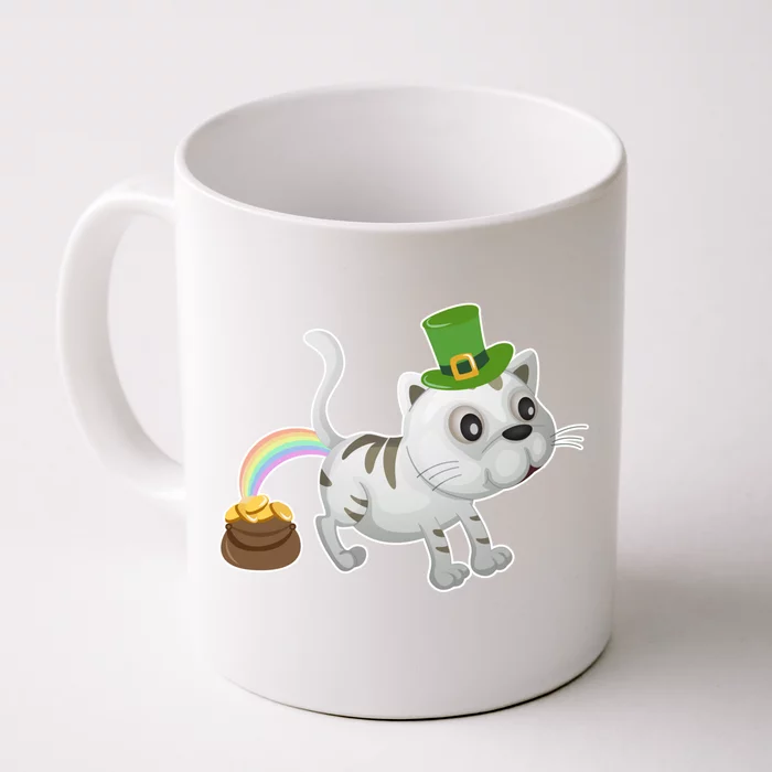 Cat St Patrick's Day Cat Lovers Leprechaun Lucky Irish Green Gift Front & Back Coffee Mug