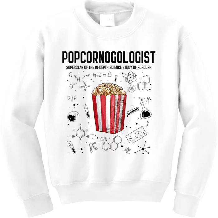 Cool Science Popcornologist Study Of Popcorn Porcorn Kids Sweatshirt