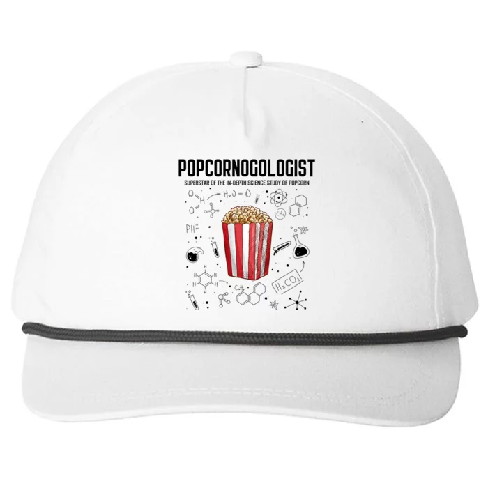 Cool Science Popcornologist Study Of Popcorn Porcorn Snapback Five-Panel Rope Hat