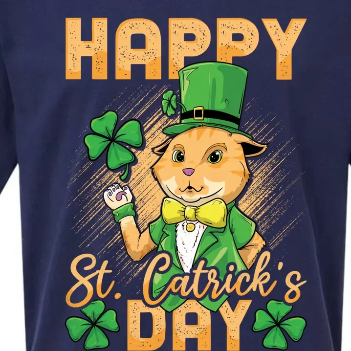 Cat St Patricks Day Happy St Catrick's Day Gift Sueded Cloud Jersey T-Shirt