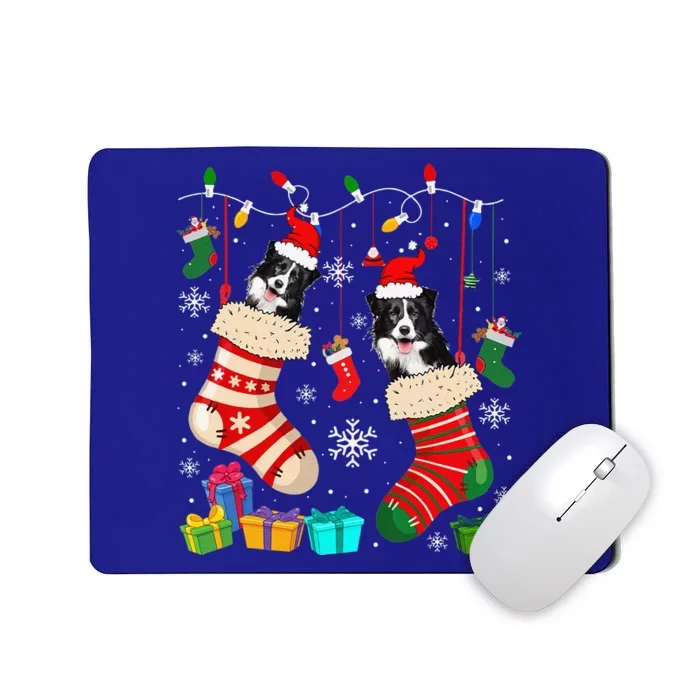 Christmas Socks Pajama Border Collie Dog Puppy Lover Mousepad