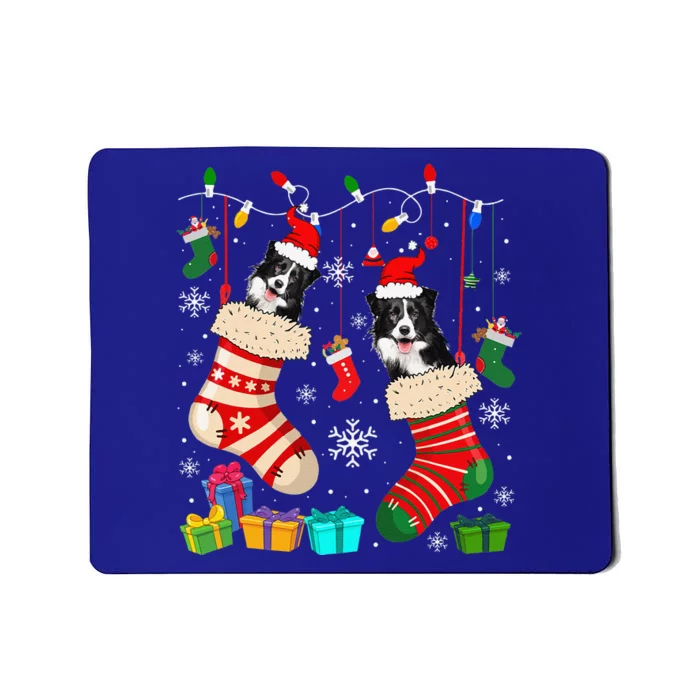 Christmas Socks Pajama Border Collie Dog Puppy Lover Mousepad