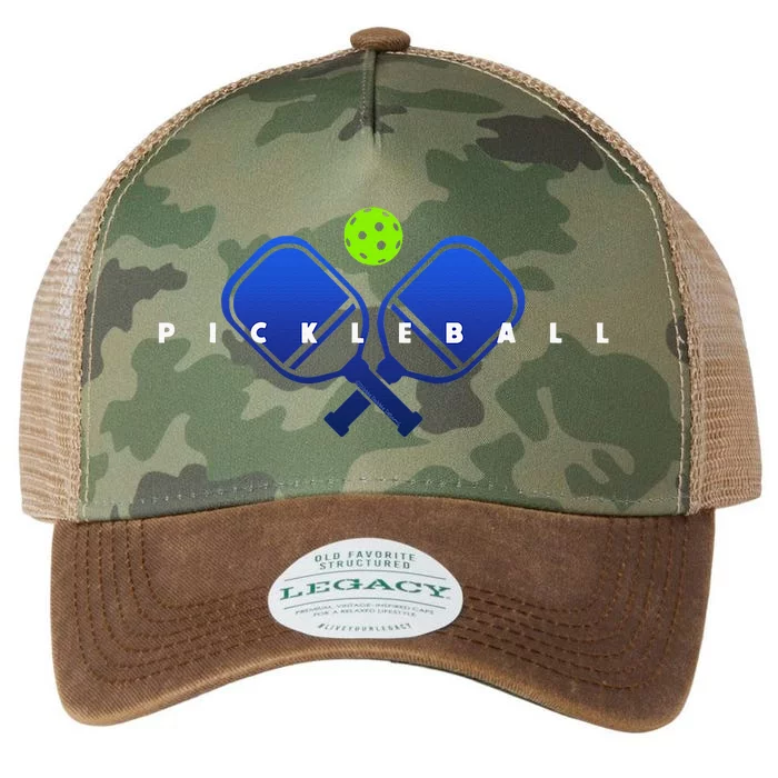 Cool Stylized Pickleball With Paddles And Ball Pickleball Legacy Tie Dye Trucker Hat