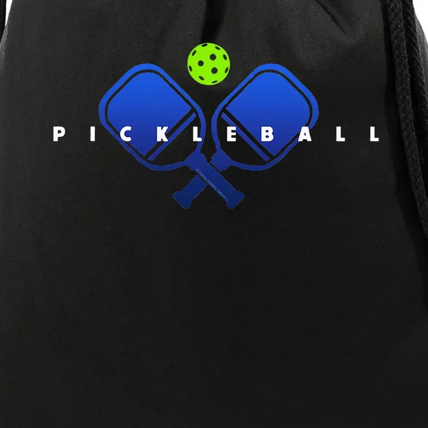 Cool Stylized Pickleball With Paddles And Ball Pickleball Drawstring Bag