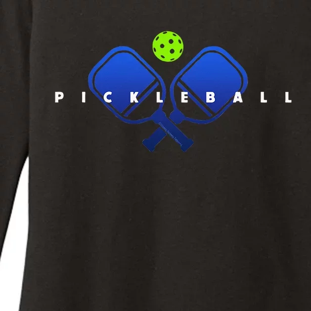 Cool Stylized Pickleball With Paddles And Ball Pickleball Womens CVC Long Sleeve Shirt