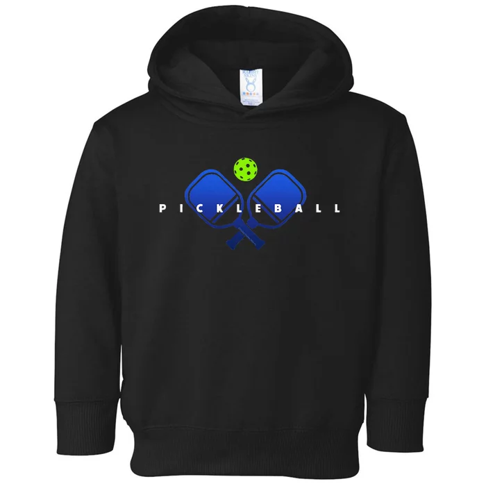 Cool Stylized Pickleball With Paddles And Ball Pickleball Toddler Hoodie