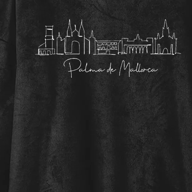 City Skyline Palma De Mallorca Spain Hooded Wearable Blanket