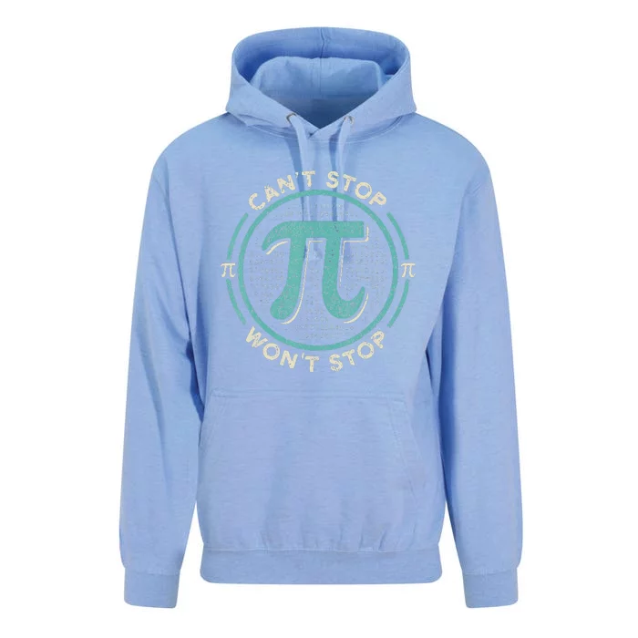 Can't Stop Pi Won't Stop Pi Day Vintage Retro Math Lover Unisex Surf Hoodie