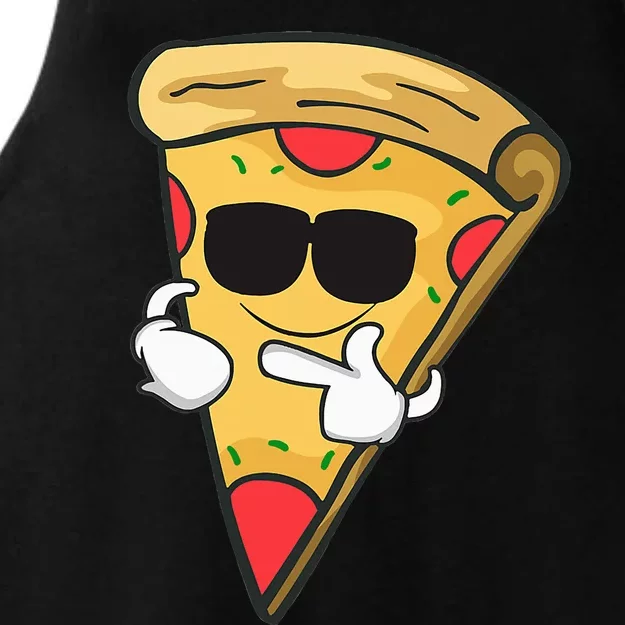 Cool Sunglasses Pizza Ladies Tri-Blend Wicking Tank