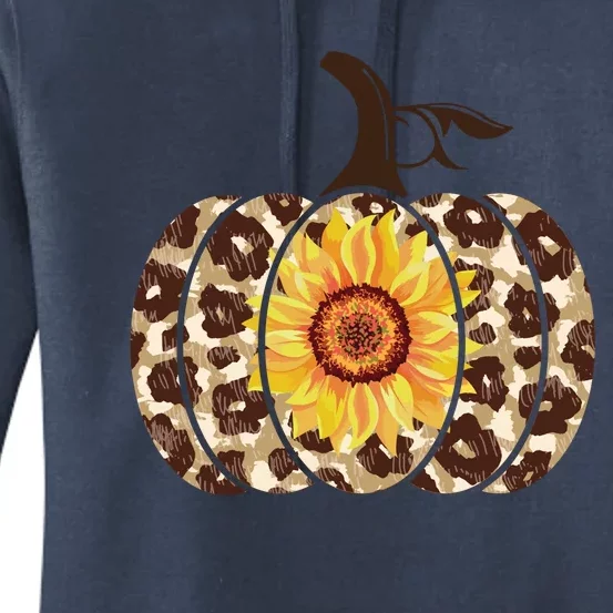 Cheetah Sunflower Pumpkin Women's Pullover Hoodie