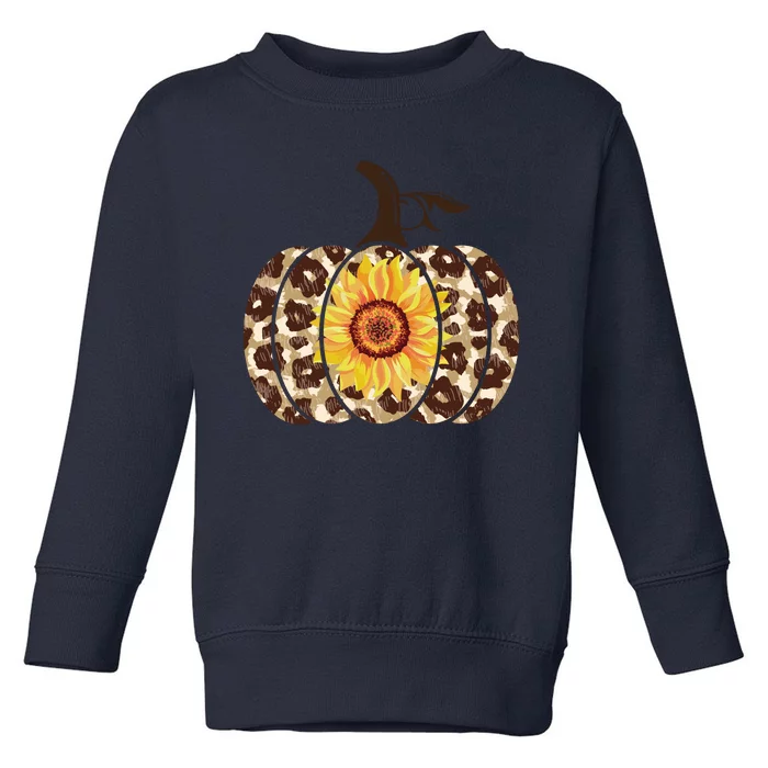 Cheetah Sunflower Pumpkin Toddler Sweatshirt