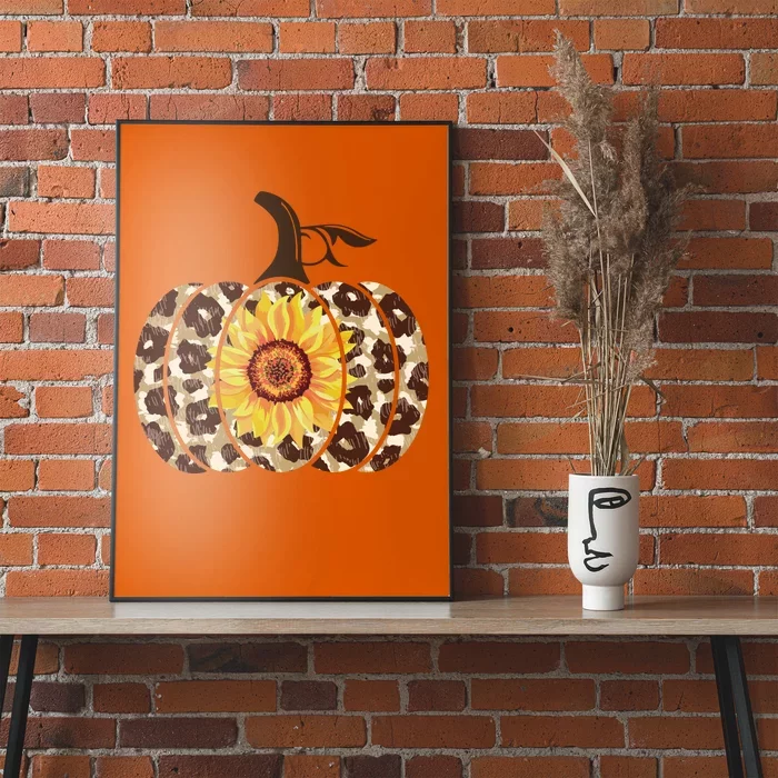 Cheetah Sunflower Pumpkin Poster