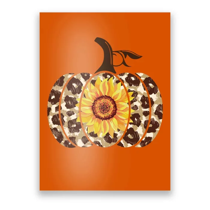 Cheetah Sunflower Pumpkin Poster