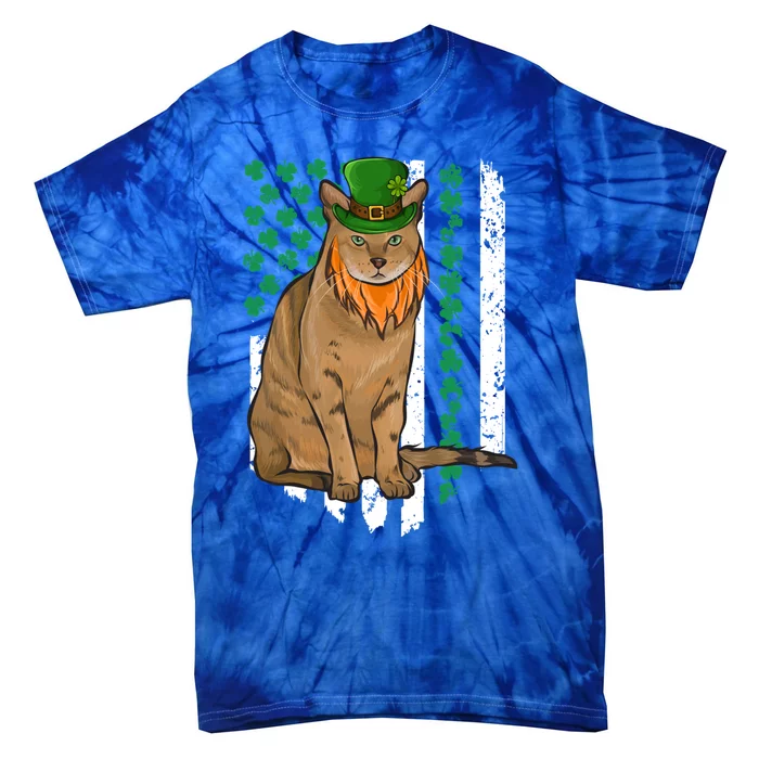 Chausie St Patricks Day Irish American Flag Funny Gift Tie-Dye T-Shirt