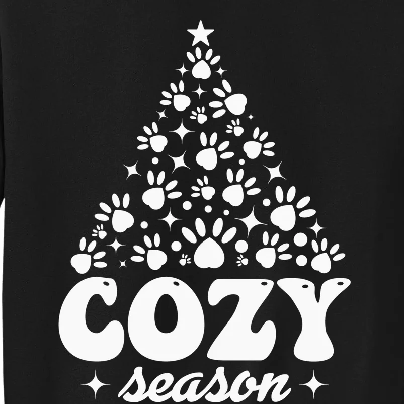 Cozy Season Paw Print Christmas Theme Tall Sweatshirt