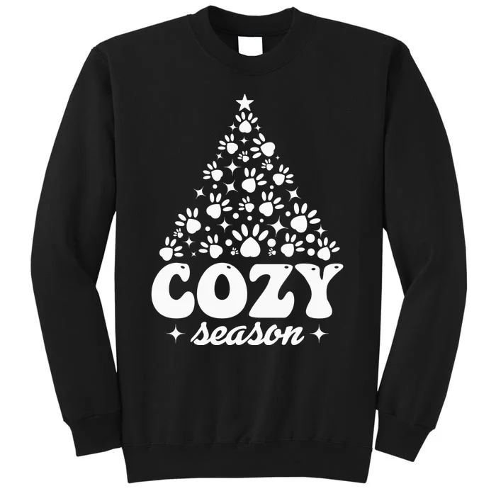 Cozy Season Paw Print Christmas Theme Tall Sweatshirt