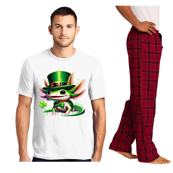 Cute Saint PatrickS Axolotl Irish Clovers Axolotls Lovers Gift Pajama Set