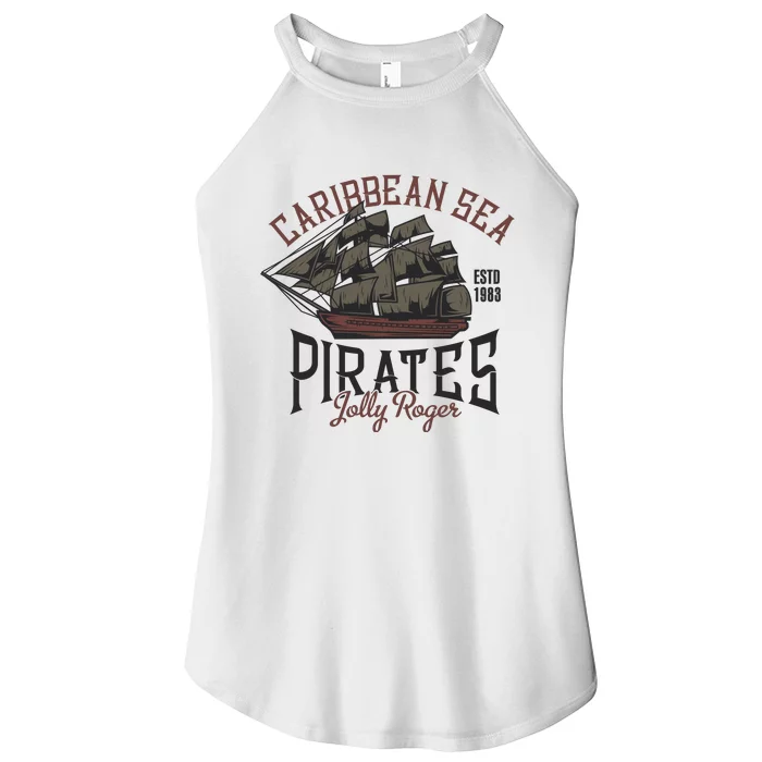 Carribbean Sea Pirates Jolly Roger Women’s Perfect Tri Rocker Tank