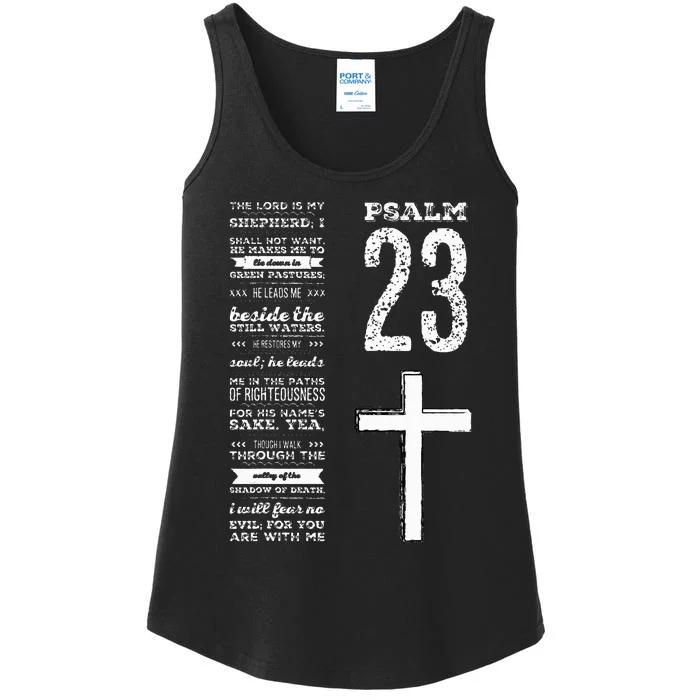 Christian Scripture Psalm 23 Y.O.U.T.H Group Pastor Faith Ladies Essential Tank