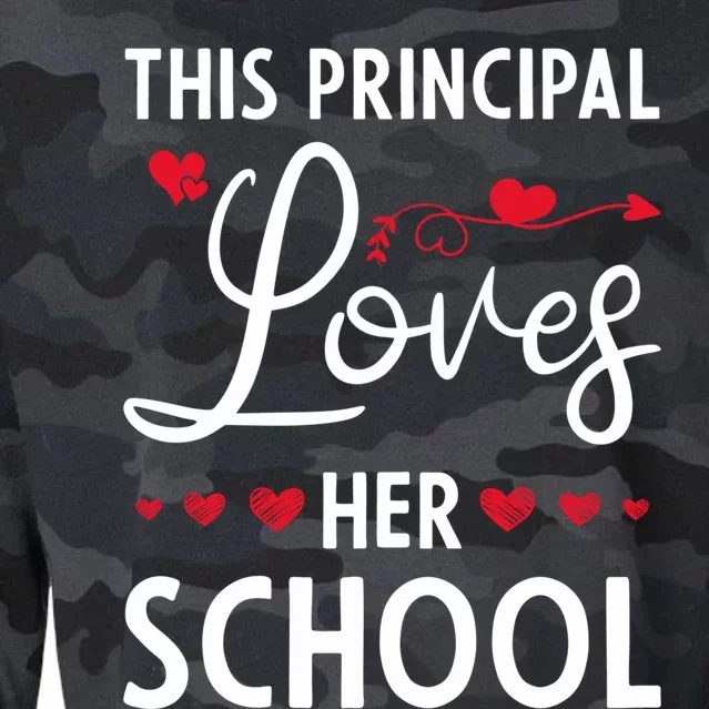 Cute School Principals Day This Principal Loves Her School Gift Cropped Pullover Crew