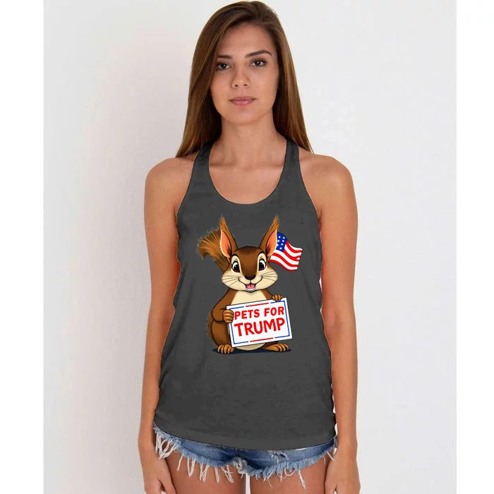 Cute Squirrel Pets For Trump Women's Knotted Racerback Tank