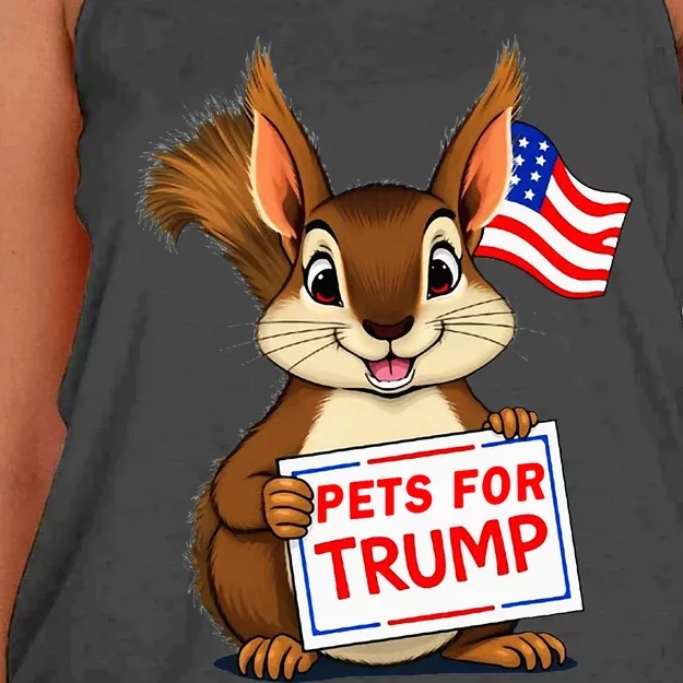 Cute Squirrel Pets For Trump Women's Knotted Racerback Tank