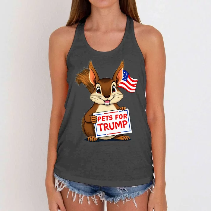 Cute Squirrel Pets For Trump Women's Knotted Racerback Tank