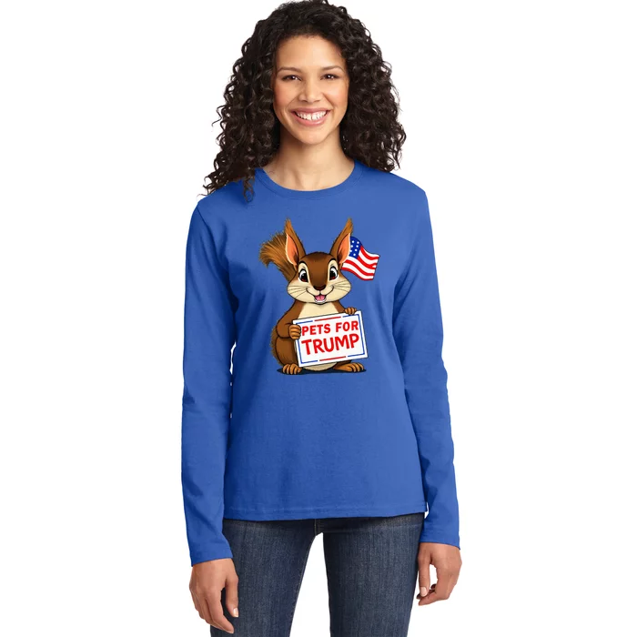 Cute Squirrel Pets For Trump Ladies Long Sleeve Shirt