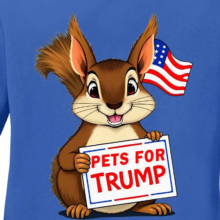 Cute Squirrel Pets For Trump Ladies Long Sleeve Shirt