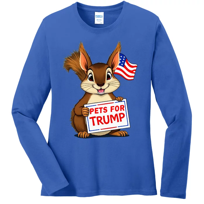 Cute Squirrel Pets For Trump Ladies Long Sleeve Shirt