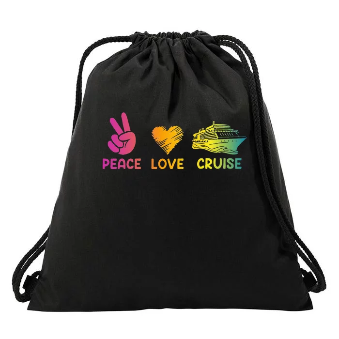 Cruise Ship Peace Love Cruise Funny Drawstring Bag