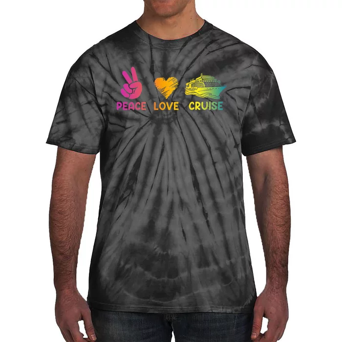 Cruise Ship Peace Love Cruise Funny Tie-Dye T-Shirt