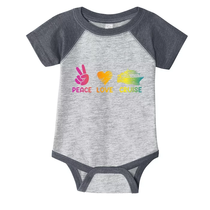 Cruise Ship Peace Love Cruise Funny Infant Baby Jersey Bodysuit