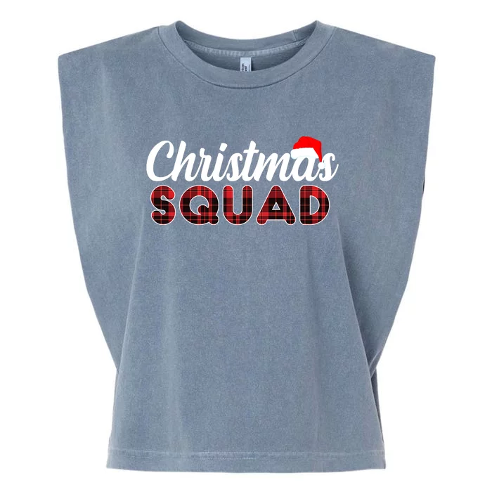 Christmas Squad Plaid Santa Garment-Dyed Women's Muscle Tee