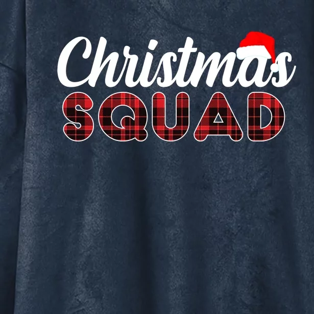 Christmas Squad Plaid Santa Hooded Wearable Blanket