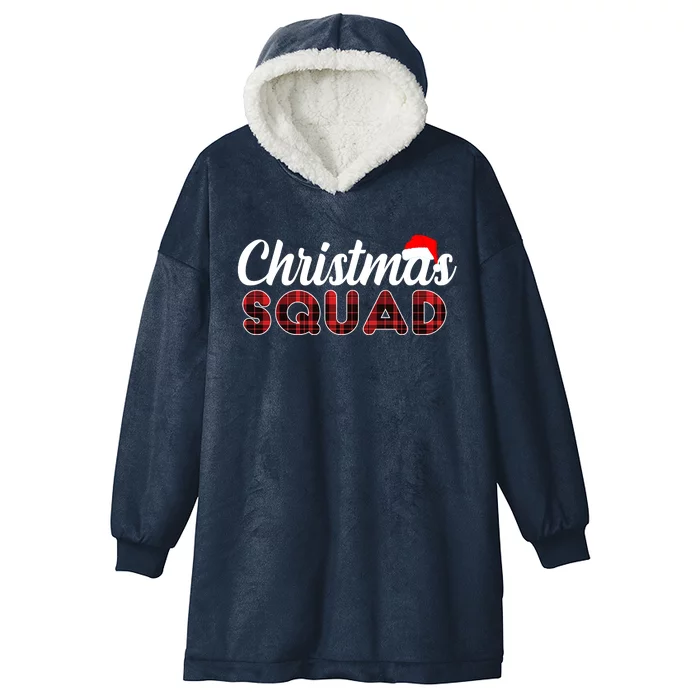 Christmas Squad Plaid Santa Hooded Wearable Blanket