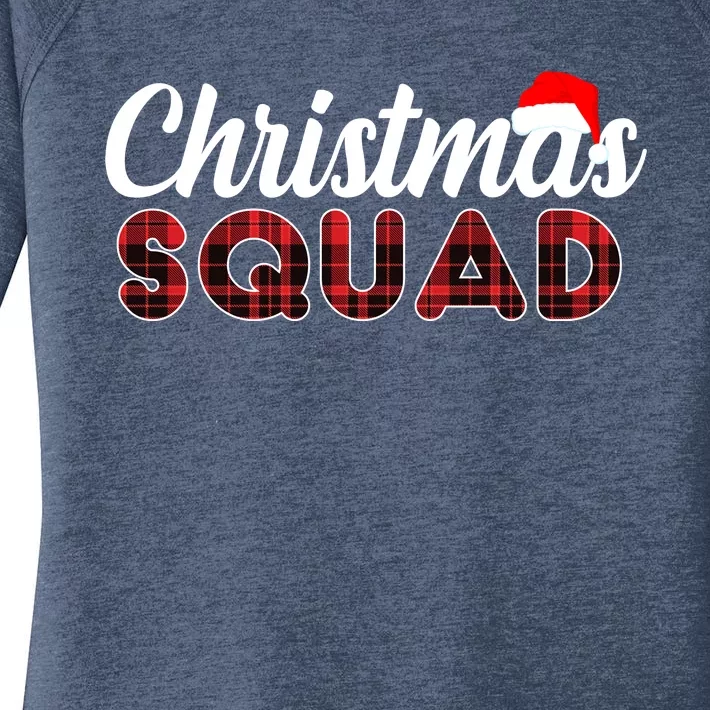 Christmas Squad Plaid Santa Women's Perfect Tri Tunic Long Sleeve Shirt