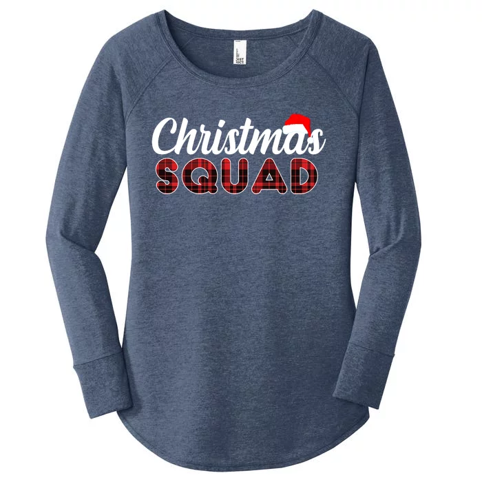 Christmas Squad Plaid Santa Women's Perfect Tri Tunic Long Sleeve Shirt