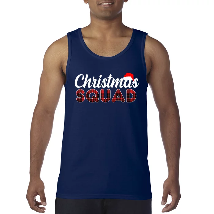 Christmas Squad Plaid Santa Tank Top