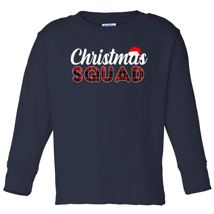 Christmas Squad Plaid Santa Toddler Long Sleeve Shirt