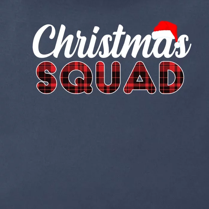 Christmas Squad Plaid Santa Zip Tote Bag