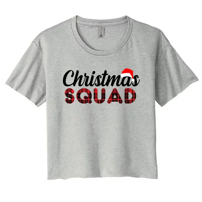 Christmas Squad Plaid Santa Women's Crop Top Tee