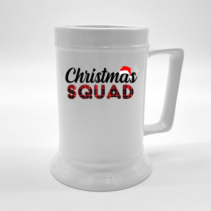 Christmas Squad Plaid Santa Front & Back Beer Stein