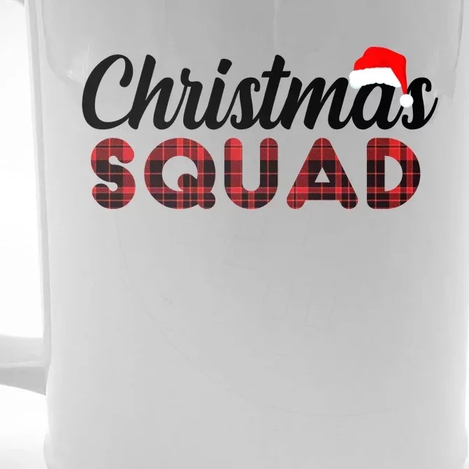 Christmas Squad Plaid Santa Front & Back Beer Stein