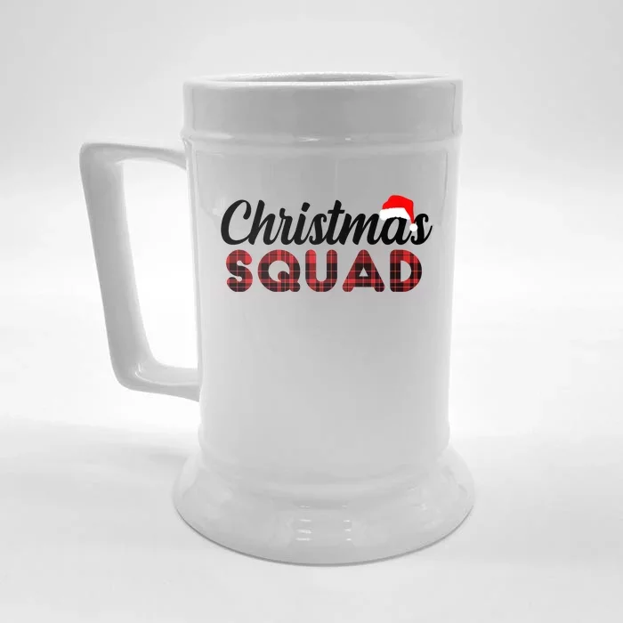 Christmas Squad Plaid Santa Front & Back Beer Stein